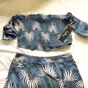 Matching crop top and maxi skirt set